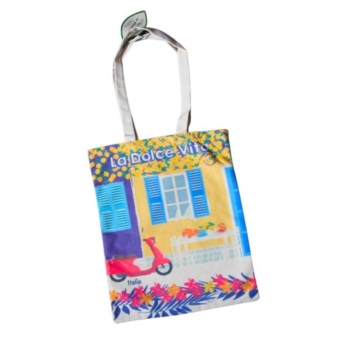 TORBA BAWEŁNIANA z Nadrukiem Skuter La Dolce Vita ITALIA 41x33cm