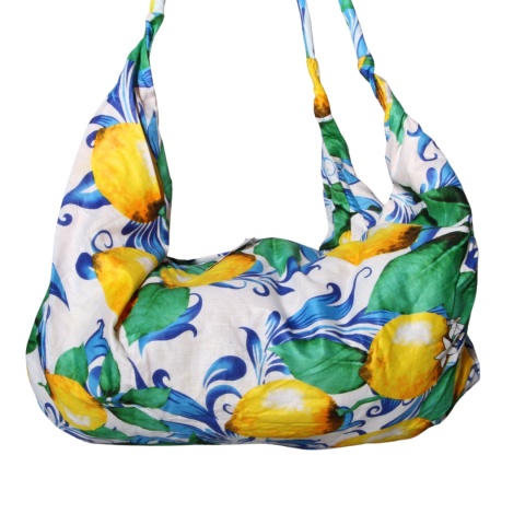 TORBA Bawełniana Zakupy Plaża CYTRYNA Włochy 65x40cm