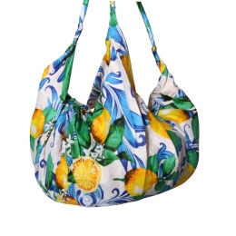 TORBA Bawełniana Zakupy Plaża CYTRYNA Włochy 65x40cm