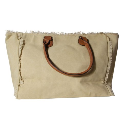 TORBA TOREBKA DAMSKA SHOPPER 45x38 cm Beżowa Włochy