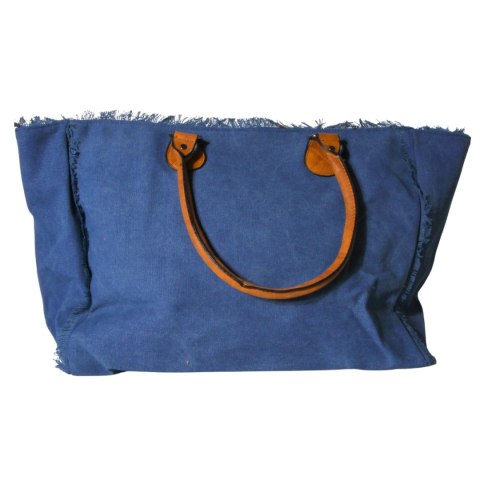TORBA TOREBKA DAMSKA SHOPPER 45x38 cm Granatowa Włochy