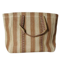 TORBA TOREBKA DAMSKA SHOPPER Beżowo-Brązowa 57x38 cm Włochy