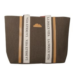 TORBA TOREBKA DAMSKA SHOPPER Brązowa 45x30cm Tote Bag Włochy