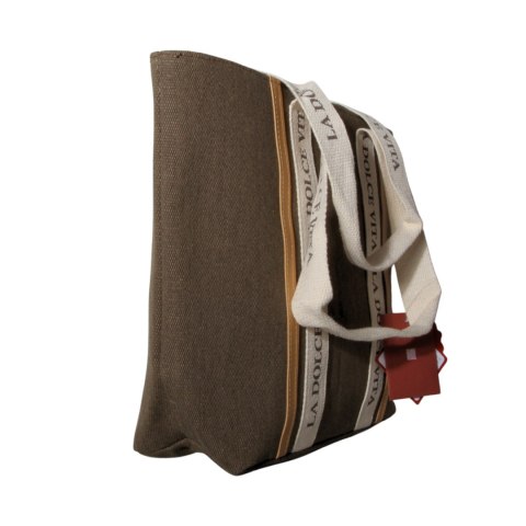 TORBA TOREBKA DAMSKA SHOPPER Brązowa 45x30cm Tote Bag Włochy