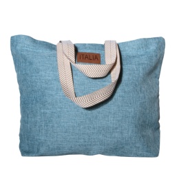 TORBA TOREBKA DAMSKA SHOPPER Duża Niebieska 57x41cm ITALIA