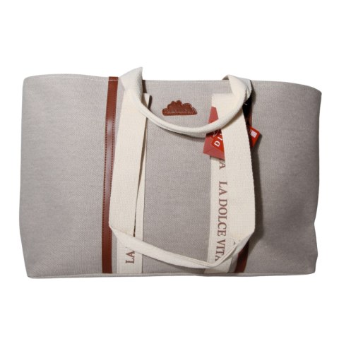 TORBA TOREBKA DAMSKA SHOPPER Duża Szara 57x32cm Tote Bag Włochy