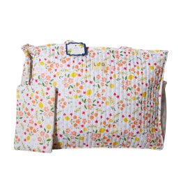 TORBA TOREBKA DAMSKA SHOPPER Kwiaty Cytrynki + Kosmetyczka 41x32 cm Włochy