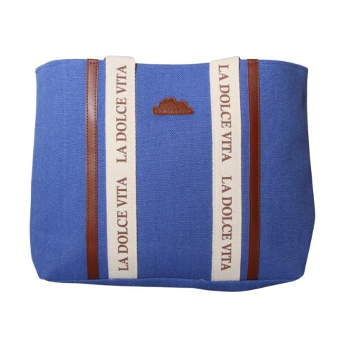 TORBA TOREBKA DAMSKA SHOPPER Niebieska 45x30cm Tote Bag Włochy