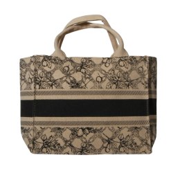 TORBA TOREBKA DAMSKA SHOPPER w Cytrynki Beżowo-Czarna 27x23cm