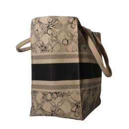 TORBA TOREBKA DAMSKA SHOPPER w Cytrynki Beżowo-Czarna Duża 41x35cm