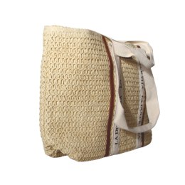 TORBA TOREBKA DAMSKA SŁOMKOWA Duża Plażowa SHOPPER Lato Beżowa 54x34cm
