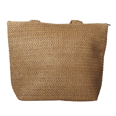 TORBA TOREBKA DAMSKA SŁOMKOWA Duża Plażowa SHOPPER Lato Brązowa 46x36cm