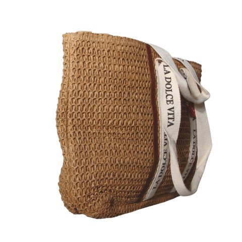 TORBA TOREBKA DAMSKA SŁOMKOWA Duża Plażowa SHOPPER Lato Brązowa 54x34cm