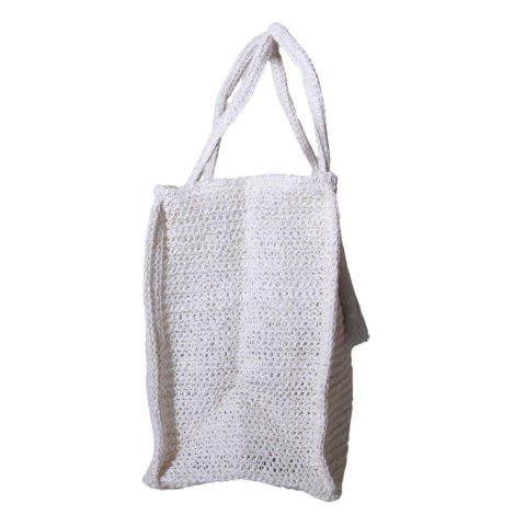 TORBA TOREBKA DAMSKA SŁOMKOWA Plażowa Biała 41x32cm Włochy