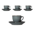 ARCA TIERRA Szary Zestaw Filiżanek Do Kawy Espresso 90ml - 4szt