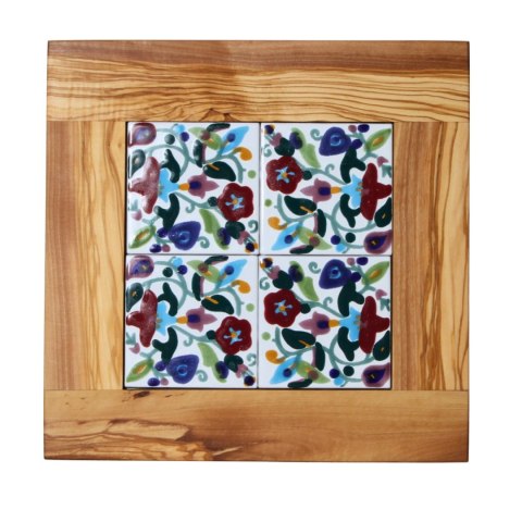 Deska z drewna oliwnego do krojenia serwowania wzór 1 32x32cm