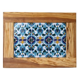 Deska z drewna oliwnego do krojenia serwowania wzór 1 42X32cm