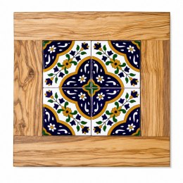 Deska z drewna oliwnego do krojenia serwowania wzór 2 32x32cm