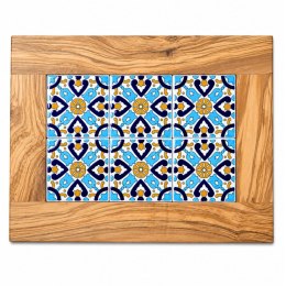 Deska z drewna oliwnego do krojenia serwowania wzór 2 42X32cm