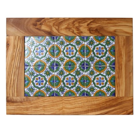 Deska z drewna oliwnego do krojenia serwowania wzór 4 42X32cm
