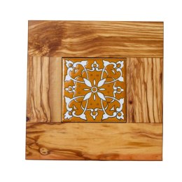 Deska z drewna oliwnego do krojenia serwowania wzór 9 22x22cm