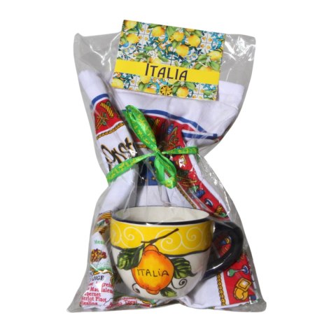 FILIŻANKA + Ścierka Kuchenna Italia Potrawy Włochy Prezent