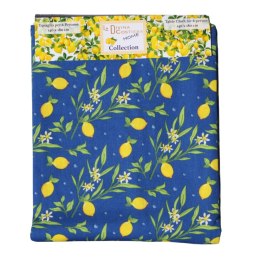 OBRUS NA STÓŁ Dekoracyjny Granatowy 140x180 Cytryny Włochy