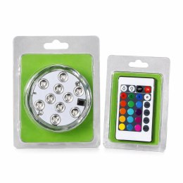 LAMPKA 10-LED RGB WODOODPORNA BEZPRZEWODOWA IP68 z pilotem