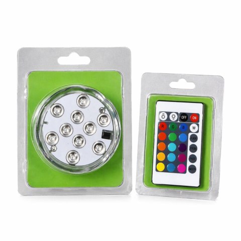 LAMPKA 10-LED RGB WODOODPORNA BEZPRZEWODOWA IP68 z pilotem
