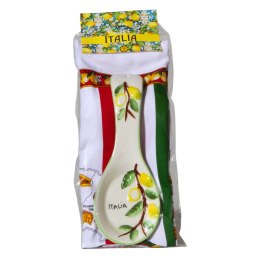 PODSTAWKA POD ŁYŻKĘ Ceramiczna + Ścierka Kuchenna Italia Włochy