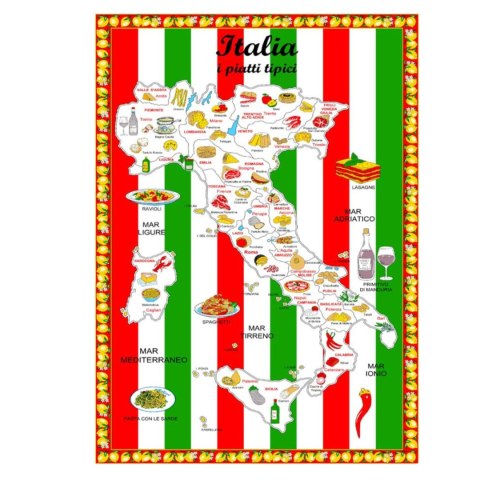 PODSTAWKA POD ŁYŻKĘ Ceramiczna + Ścierka Kuchenna Italia Włochy