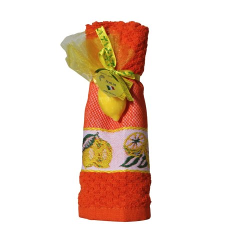 Ręcznik Kuchenny Pomarańczowy 64x42 + Mydełko Cytryna Prezent Włochy