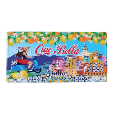 TABLICZKA DEKORACYJNA Metalowa Ciao Bella Italia Włochy 30x15cm