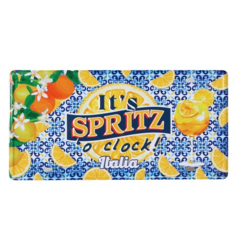 TABLICZKA DEKORACYJNA Metalowa It's Spritz o clock Włochy 30x15cm