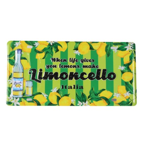 TABLICZKA DEKORACYJNA Metalowa Limoncello Italia Włochy 30x15cm