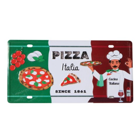 TABLICZKA DEKORACYJNA Metalowa Pizza Italia Włochy 30x15cm