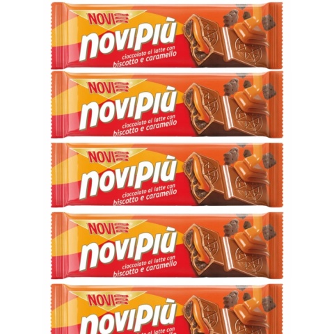 Zestaw NOVI PIU Czekoladowy Baton z Karmelem i Ciasteczkami 35g x 5szt