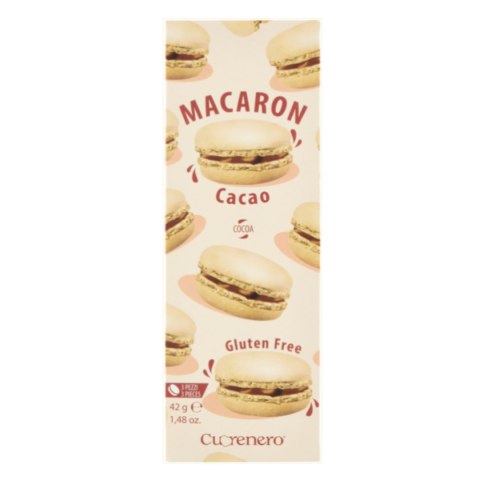 CUORENERO Macaron Cacao makaroniki czekoladowe 42g