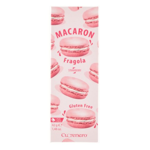 CUORENERO Macaron Fragola makaroniki truskawkowe 42g