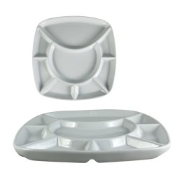 TALERZ Z PODZIAŁEM prostokątny 23,5x23,5cm przekąski porcelana Włochy