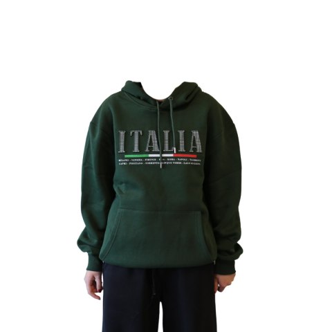 BLUZA ITALIA Z Nadrukiem Zielona Włochy XXL