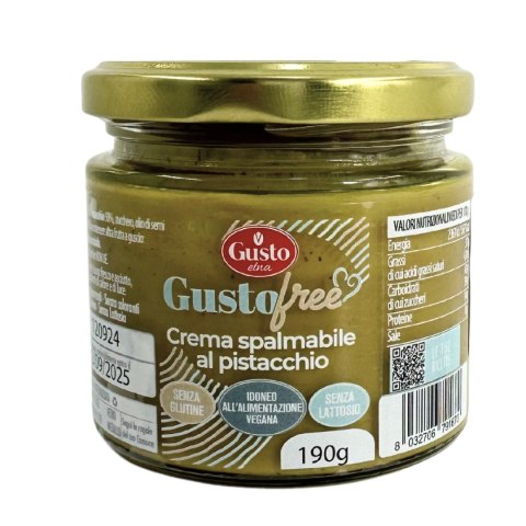 GUSTO ETNA Włoski Krem Pistacjowy BEZ GLUTENU BEZ LAKTOZY 190g