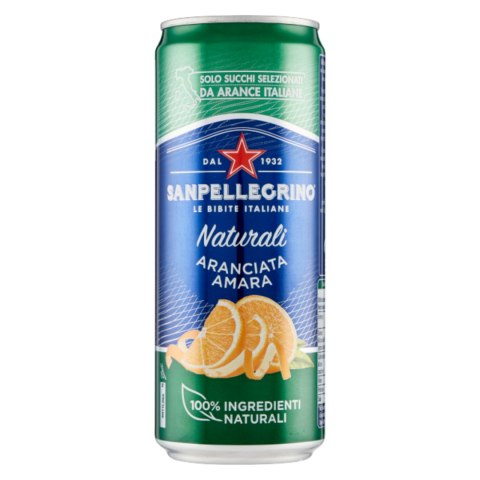 SAN PELLEGRINO Włoski Napój Gazowany Gorzka Pomarańcza Puszka 330ml