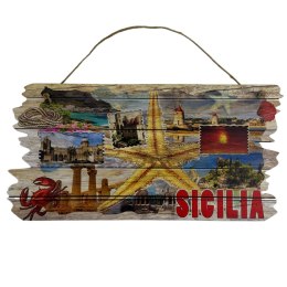 ZAWIESZKA TABLICZKA Na Drzwi SICILIA Sycylia Włochy Italy Prezent 27x14cm