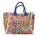 TORBA PLAŻOWA ZAKUPY BOHO Kolor Wzór Włochy 54x34cm