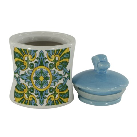 ARCA Zestaw SŁOIK CERAMIKA Smeraldo 7x7x10cm komplet + półka Włochy x6szt.