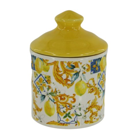 ARCA Zestaw SŁOIK CERAMIKA cytryna 7x7x10cm komplet + półka Włochy x 6szt.