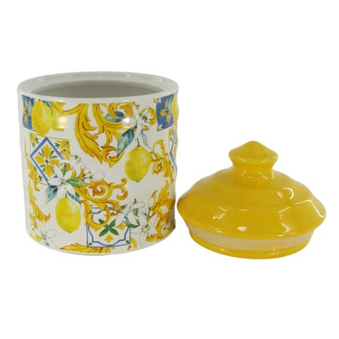 ARCA Zestaw SŁOIK CERAMIKA cytryna 7x7x10cm komplet + półka Włochy x 6szt.