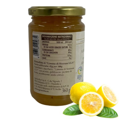AGRISICILIA Sycylijska Konfitura z Cytryn Z Syrakuz IGP 360g AGRISICILIA Sycylijska Konfitura z Cytryn Z Syrakuz IGP 360g