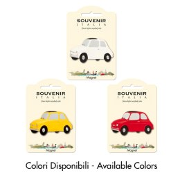 MAGNES miniatura FIAT 500 Auto replika Żołte 3,5x7,5cm Włochy Italia